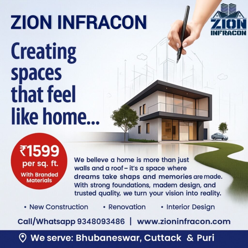 Why Hiring a Professional Construction Company in Bhubaneswar Saves Time and Money 7 - Zion Infracon - Construction, Renovation, Interior Work in Bhubaneswar Modern Architect and Construction Service Provider in Bhubaneswar ZION INFRACON - Zion Infracon - Construction, Renovation, Interior Work in Bhubaneswar